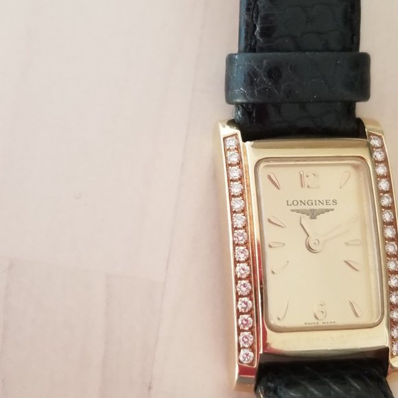 Authentic Longines 18k Gold VVS Diamond Watch, New Battery. Mint, Certificate - Picture 4 of 14